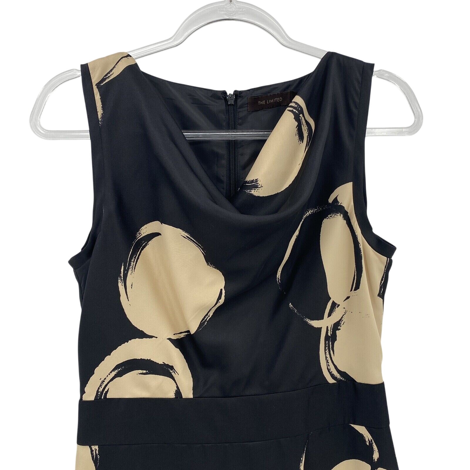 The Limited Womens Black Beige Drape Neck Sheath Dress Size 6 — image 3 of 8